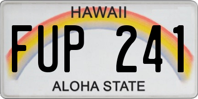 HI license plate FUP241