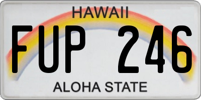 HI license plate FUP246
