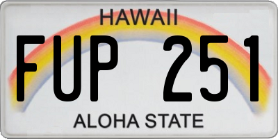 HI license plate FUP251