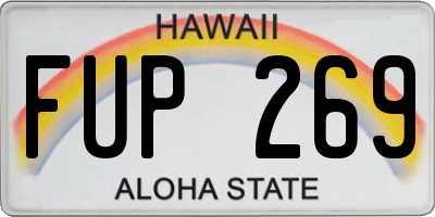 HI license plate FUP269