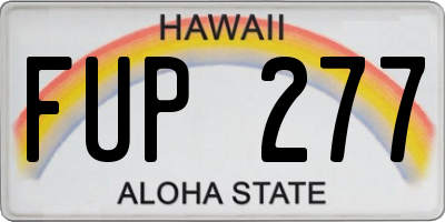 HI license plate FUP277