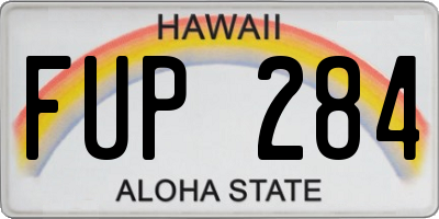 HI license plate FUP284