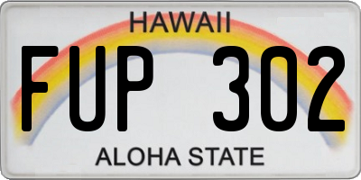 HI license plate FUP302