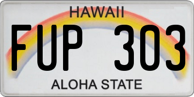 HI license plate FUP303