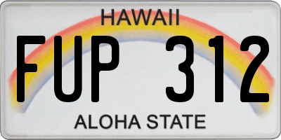 HI license plate FUP312