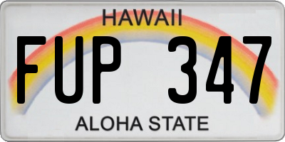 HI license plate FUP347