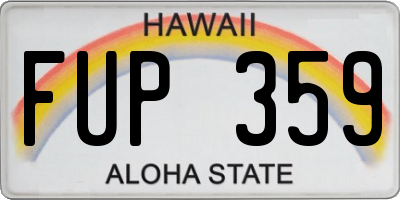 HI license plate FUP359