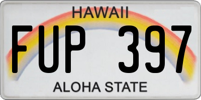 HI license plate FUP397