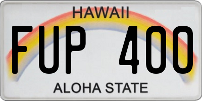 HI license plate FUP400