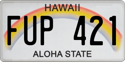 HI license plate FUP421