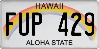 HI license plate FUP429