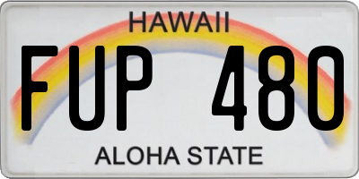 HI license plate FUP480