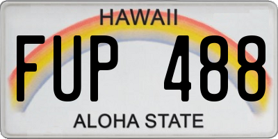 HI license plate FUP488