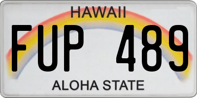 HI license plate FUP489
