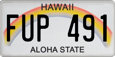 HI license plate FUP491