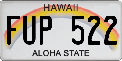 HI license plate FUP522