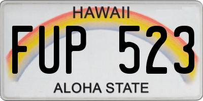 HI license plate FUP523