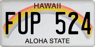 HI license plate FUP524