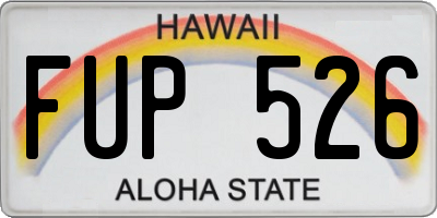 HI license plate FUP526