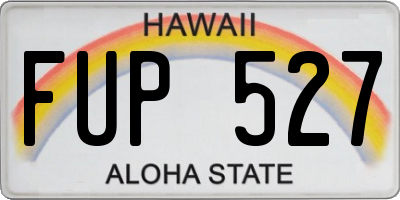 HI license plate FUP527