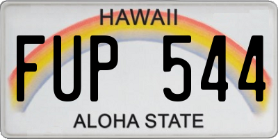HI license plate FUP544