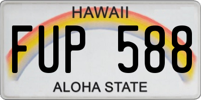 HI license plate FUP588