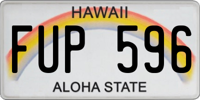 HI license plate FUP596