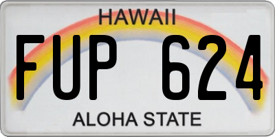 HI license plate FUP624