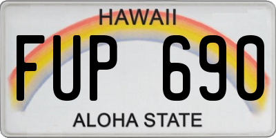 HI license plate FUP690