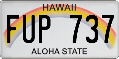 HI license plate FUP737