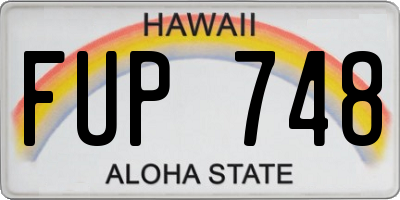 HI license plate FUP748
