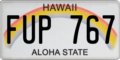 HI license plate FUP767
