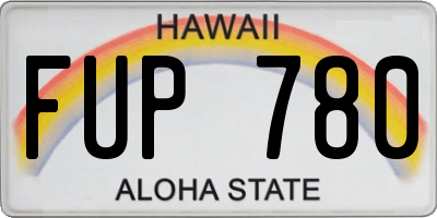 HI license plate FUP780
