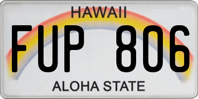 HI license plate FUP806