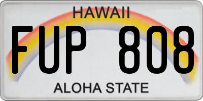 HI license plate FUP808