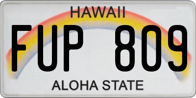 HI license plate FUP809