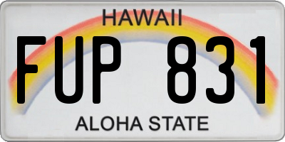HI license plate FUP831
