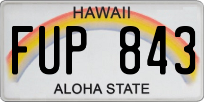 HI license plate FUP843
