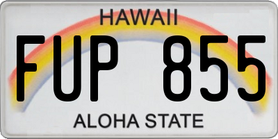 HI license plate FUP855