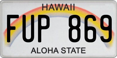 HI license plate FUP869