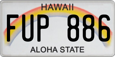 HI license plate FUP886