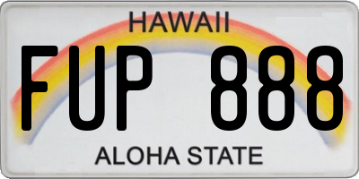 HI license plate FUP888