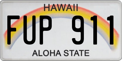 HI license plate FUP911