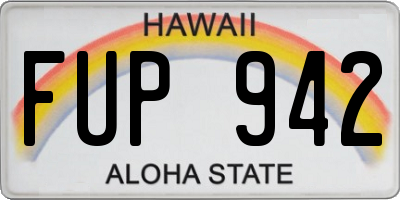 HI license plate FUP942