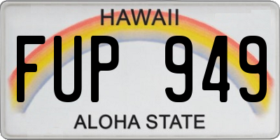 HI license plate FUP949