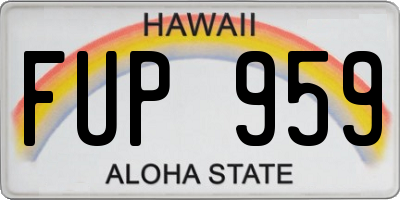 HI license plate FUP959