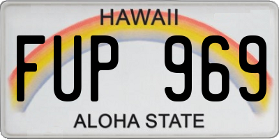 HI license plate FUP969