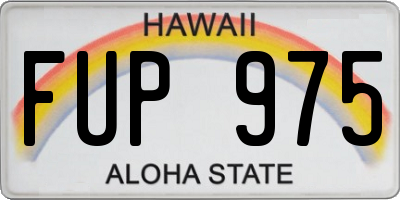 HI license plate FUP975