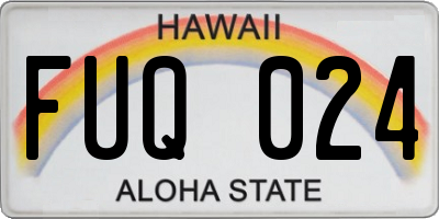 HI license plate FUQ024