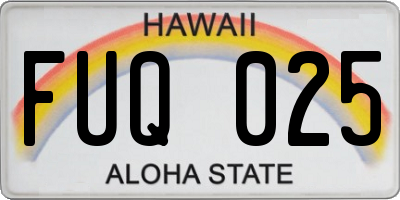 HI license plate FUQ025